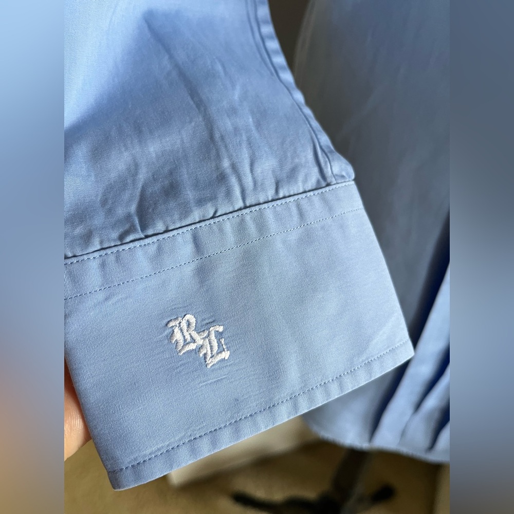 Ralph Lauren spring designer dress. Size 2 Blue Dress Shirt - Picture 7 of 8